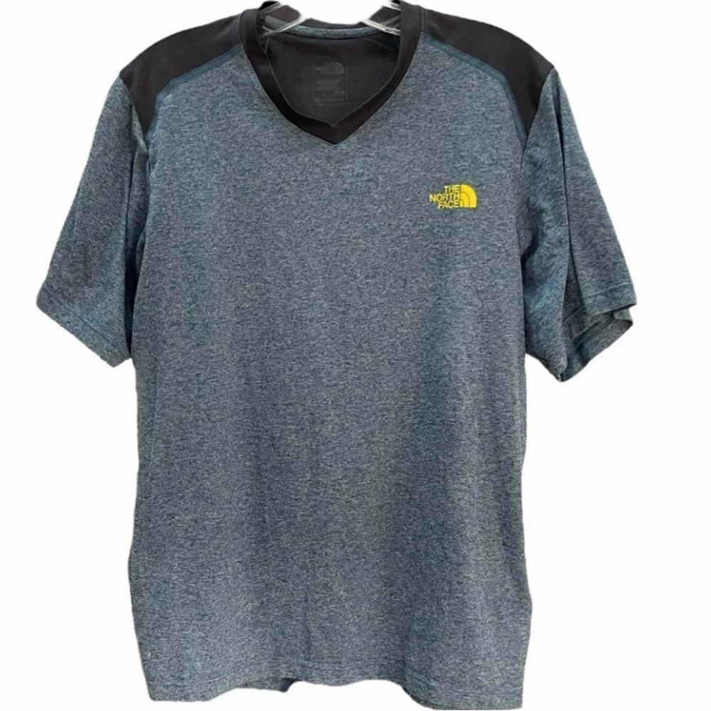 THE NORTH FACE Women's Top V Neck Short Sleeve Vent Blue Medium